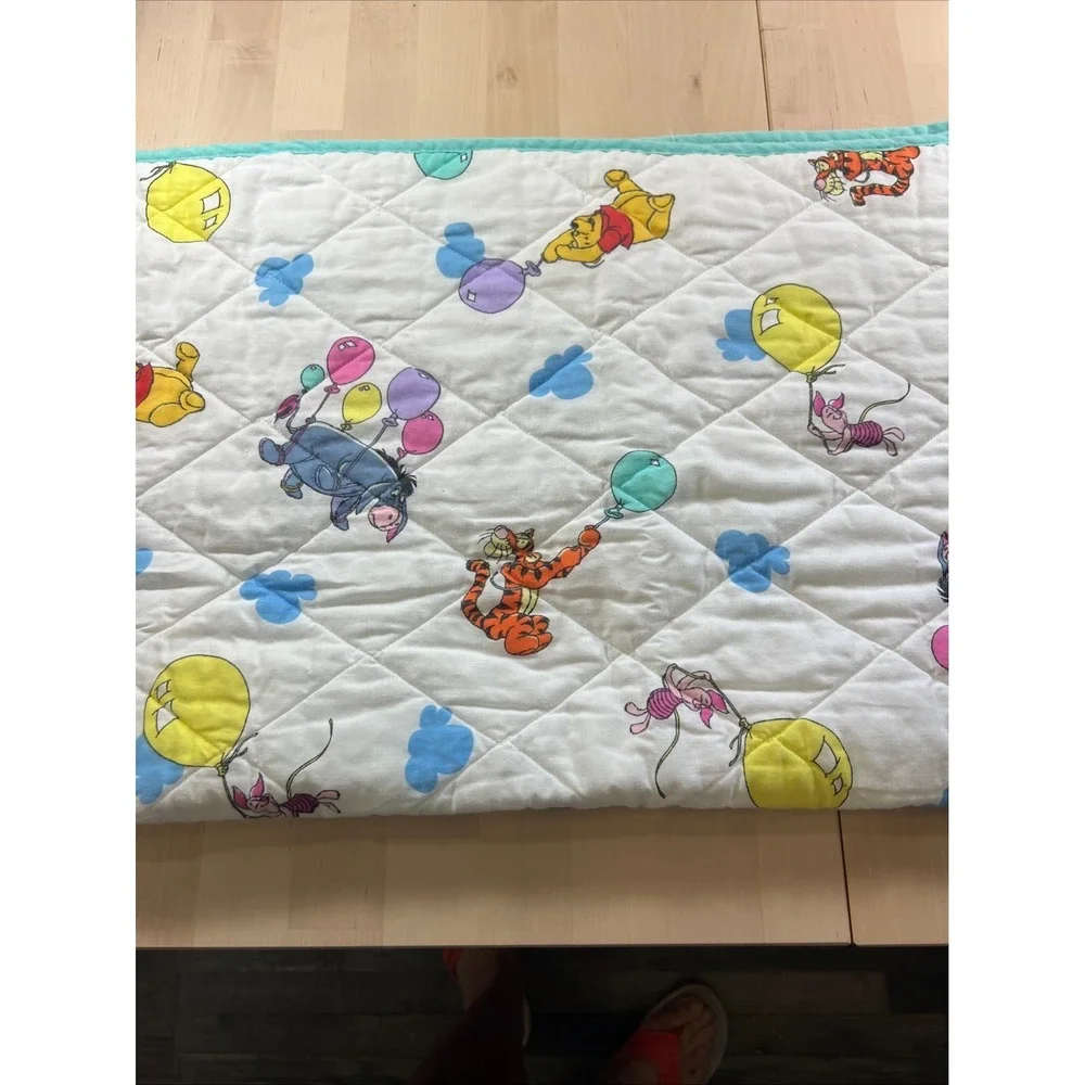 Vtg 1994 Disney Winnie The Pooh Baby Blanket Crib Quilt Tigger Eeyore